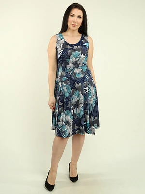 Multi-Print Panel Flare Dress