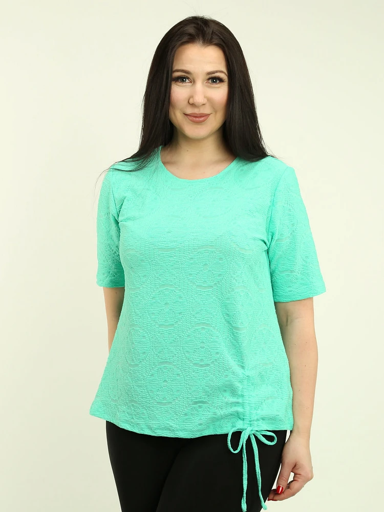 Textured Drawstring Hem Top