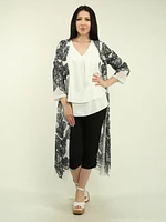 Long Mesh Open Cardigan