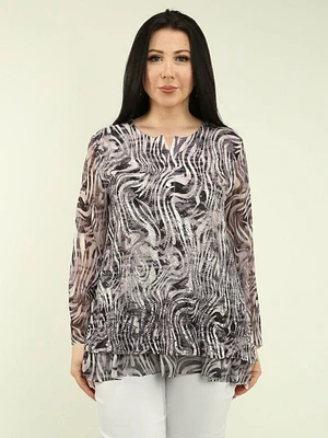 Chiffon Mesh Layered Blouse