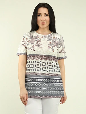 Floral & Geometric Patterned Mesh Top