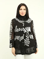 Abstract appliqué Mesh Jacket