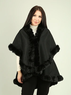 Layered Faux Fur Cape