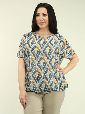 Geometric Batwing Chiffon Bubble Top