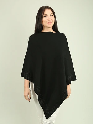 Rhinestone Border Popover Poncho