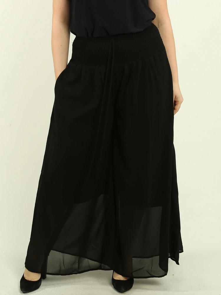 Chiffon Wide-Leg Palazzo Pants
