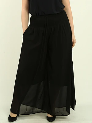 Chiffon Wide-Leg Palazzo Pants