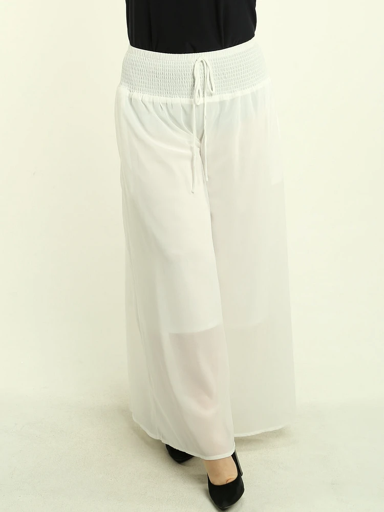 Chiffon Wide-Leg Palazzo Pants