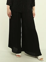 Solid Pleated Palazzo Pants