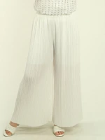 Solid Pleated Palazzo Pants