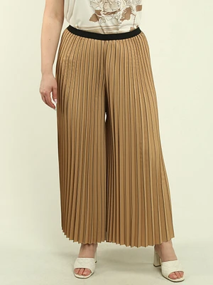Pleated Wide-Leg Palazzo Pants