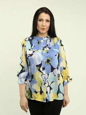 Multi-Color Button-Up Blouse