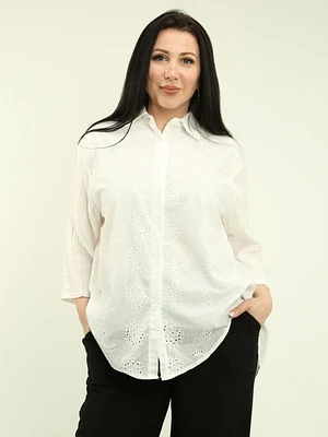 Crinkle Eyelet Blouse