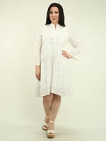 Bell Sleeves Eyelet Tiered Dress