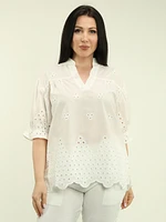 Embroidered Eyelet Blouse