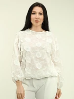 Floral Embroidered Cotton Blouse