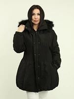 Faux Fur Detachable Hooded Jacket