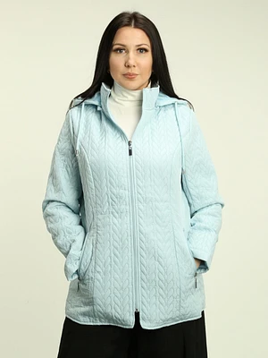 Quilted Hooded Zip Jacket