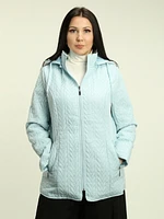 Quilted Hooded Zip Jacket