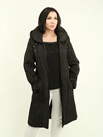 Bubble Neck Block Quilted Jacket