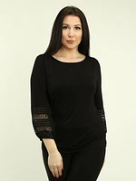 Mesh & Crochet Sleeve Top