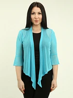 Bell Sleeve Mesh Tie-Front Cardigan