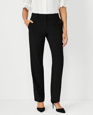 Ann Taylor The Straight Pant Seasonless Stretch - Classic Fit Core Black Women's