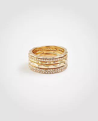 Ann Taylor Crystal Stacked Ring Set