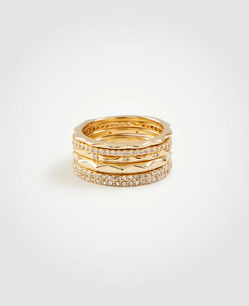 Ann Taylor Crystal Stacked Ring Set Women's