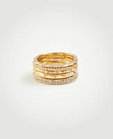 Ann Taylor Crystal Stacked Ring Set Women's