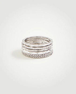 Ann Taylor Crystal Stacked Ring Set Women's