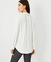 Ann Taylor Petite Camp Shirt Winter White Women's