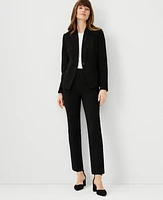 Ann Taylor The Side Zip Ankle Pant Bi-Stretch Black Women's