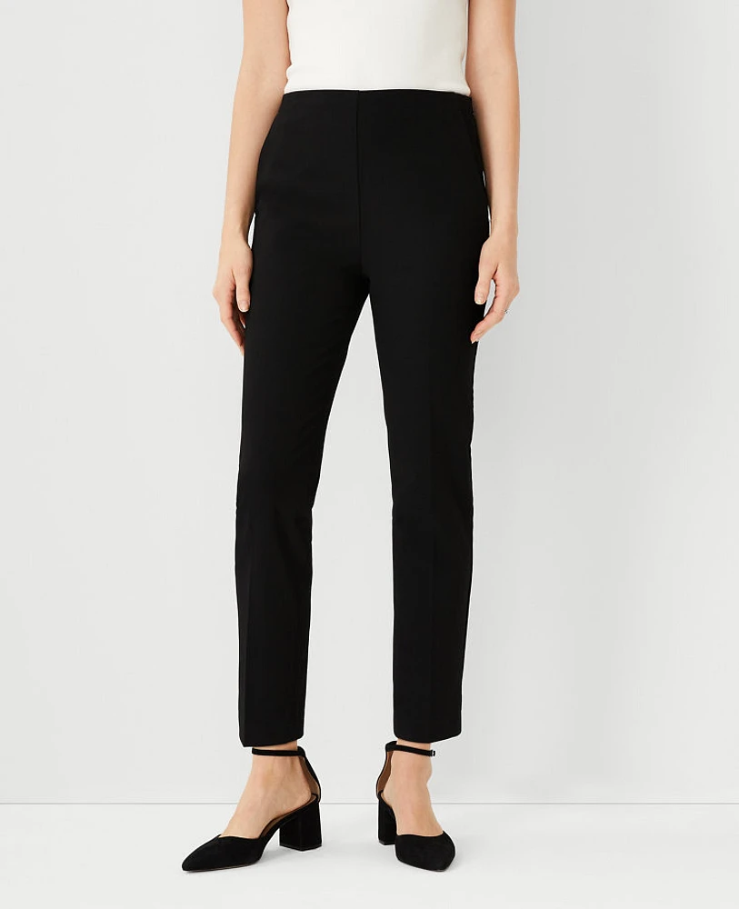 Ann Taylor The Side Zip Ankle Pant Bi-Stretch Black Women's