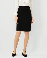 Ann Taylor Seamed Pencil Skirt Bi-Stretch Black Women's