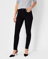 Ann Taylor Tall Mid Rise Skinny Jeans Jet Black Wash