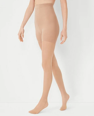 Ann Taylor Sheer High Waist Control Top Tights Natural Women's