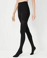 Ann Taylor Opaque Control Top Tights Black Women's