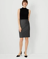 Ann Taylor The Petite Pencil Skirt Bi-Stretch Dark Grey Women's