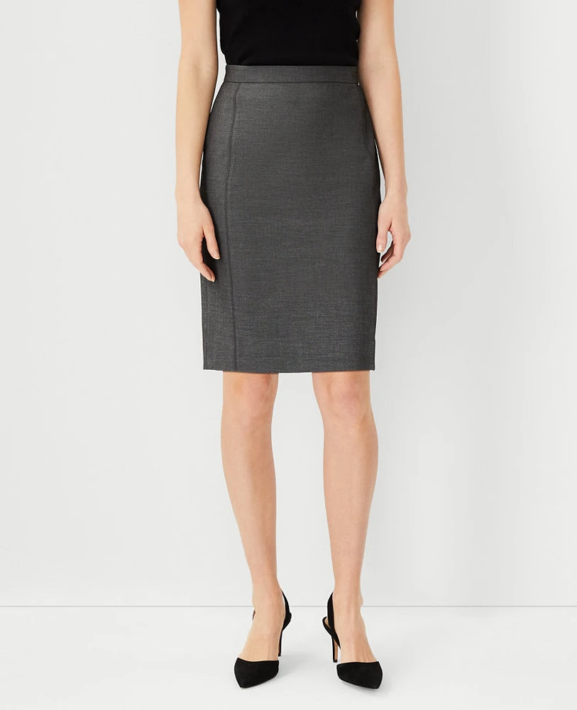 Ann Taylor The Petite Pencil Skirt Bi-Stretch Dark Grey Women's