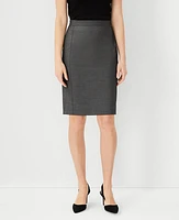 Ann Taylor The Petite Pencil Skirt Bi-Stretch Dark Grey Women's