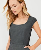 Ann Taylor The Scoop Neck Dress Bi-Stretch Dark Grey Women's