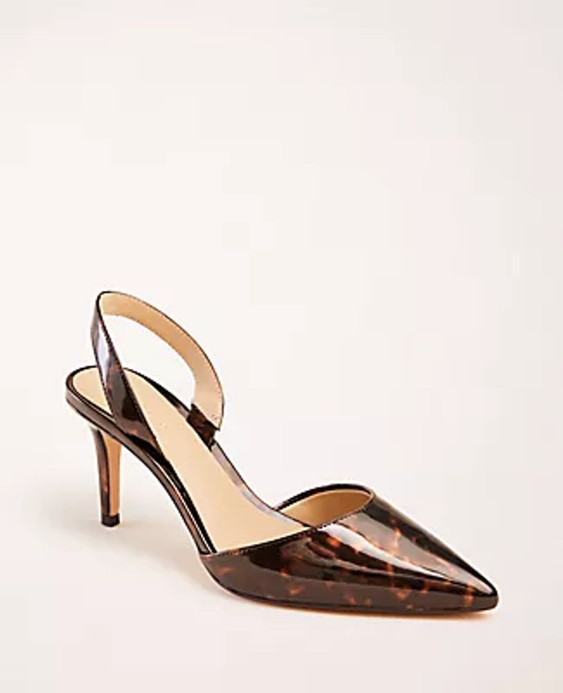 Ann Taylor Kerry Tortoiseshell Print Patent Pumps