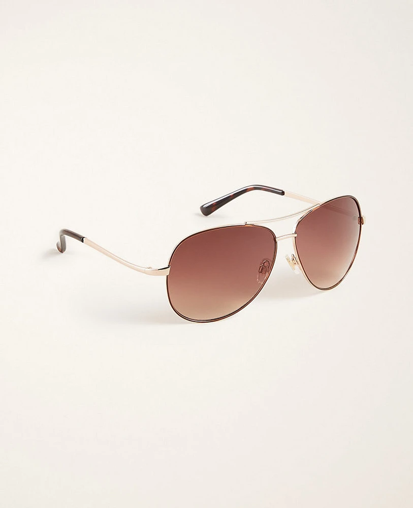 Ann Taylor Aviator Sunglasses Gold Women's