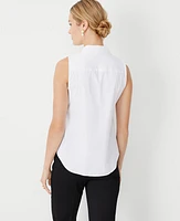 Ann Taylor Sleeveless Essential Shirt White Women's