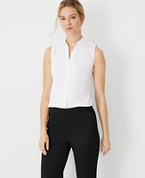 Ann Taylor Sleeveless Essential Shirt White Women's