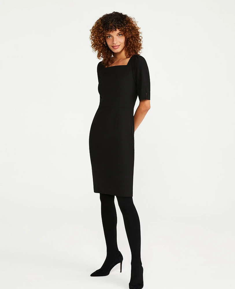 Ann Taylor The Square Neck Sheath Dress Seasonless Stretch Women's