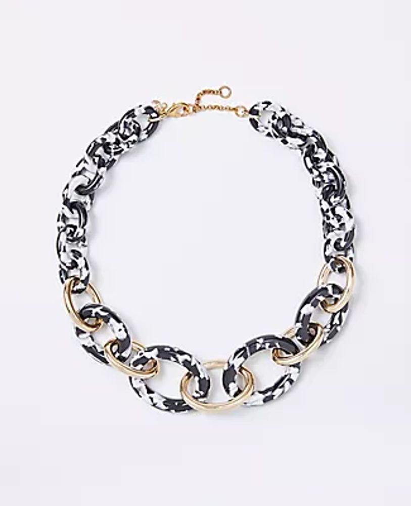 Ann Taylor Tortoiseshell Print Link Necklace