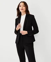 Ann Taylor The One-Button Blazer Double Knit Black Women's