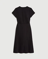 Ann Taylor The Midi Flare Dress Double Knit Black Women's